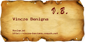 Vincze Benigna névjegykártya